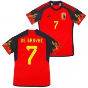 Equipaciones De Futbol Para Niños Bélgica Copa Mundial 2022 De Bruyne 7 Camiseta Primera..